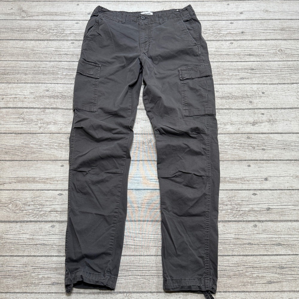 Jack & Jones Cargo Pants Men's 32x34 Gray Tapered Fit Tactical Utility Workwear
